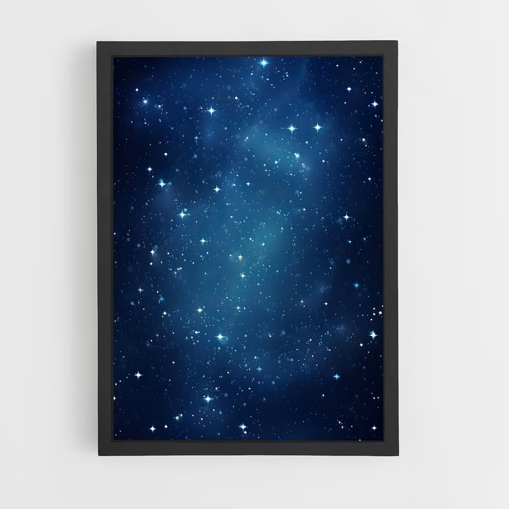 Poster Énorme Bleu Brillant – affiche Étoiles (vue 2)
